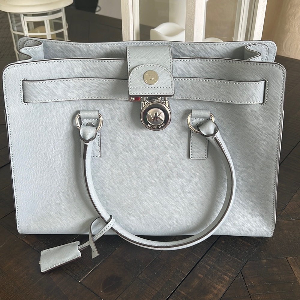 Michael Kors Hamilton Dusty Blue Satchel Large